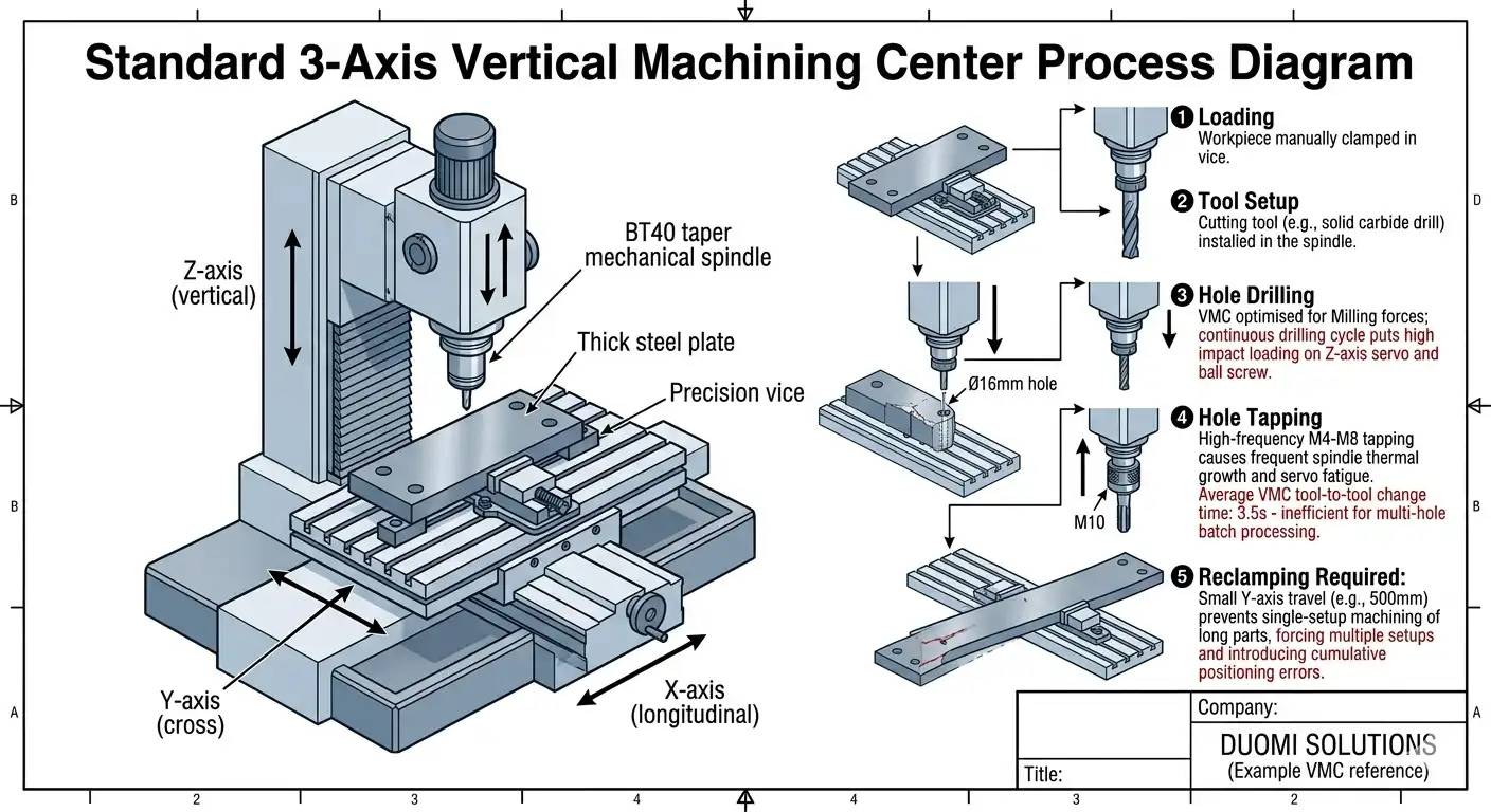 Standard 3-Axis Vertical Machining Center Process Diagram